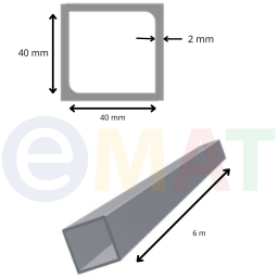 CUADRADO 40X40 X 2,00 6M
