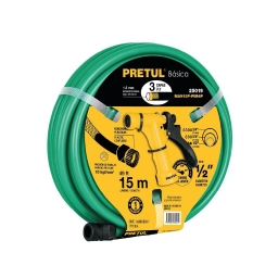 MANGUERA 2 CAPAS 12 + PISTOLA PLASTICO 4 PRETUL