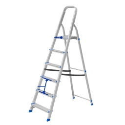 ESCALERA FAMILIAR ALUMINIO 6 ESCALONES 120kg WADFOW WLD3H06