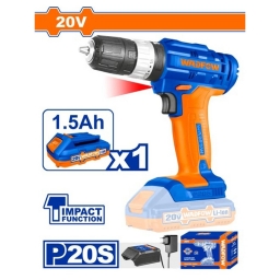 TALADRO ATORNILLADOR PERCUTOR 20V C BAT Y CARGADOR WADFOW WCDP521