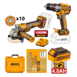 KIT BATERIA P20S 20V TALADROATORNILLADOR CPERCUTOR 96NM+AMOLADORA INGCO COSLI241298