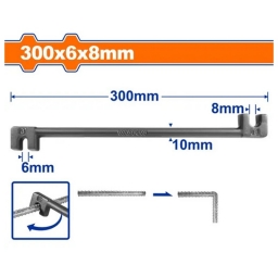GRINFA BARRA DOBLADORA DE METAL 6X8MM 300MM WADFOW WQDB3330
