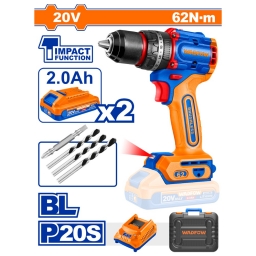 TALADRO ATORN.CPERCUTOR A BATERIA 20V P20S BRUSHLESSC2 BAT. CARGADOR WCDP6281