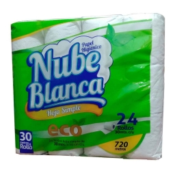 PAPEL HIGIENICO NUBE BLANCA 30m c/u