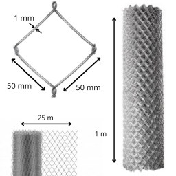 TEJIDO ROMBO 5x5cm ALTURA 1mt x mt lineal