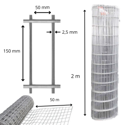 TEJIDO GALVANIZADO ALTURA 2mt x metro lineal