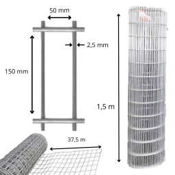 TEJIDO GALVANIZADO ALTURA 1.50mt x metro lineal