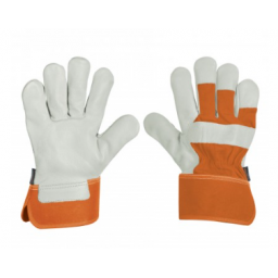 GUANTES CUERO VACUNO (PALMA) DORSO LONA TRUPER GU-255