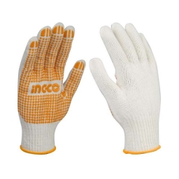 GUANTES ALGODON PVC EN PALMA Y PULGAR INGCO HGVK05