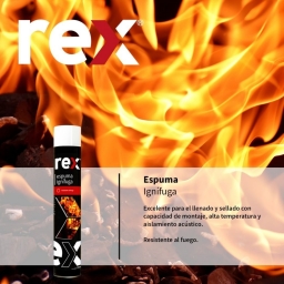 ESPUMA POLIURETANO IGNIFUGA 750ml REX REX30426