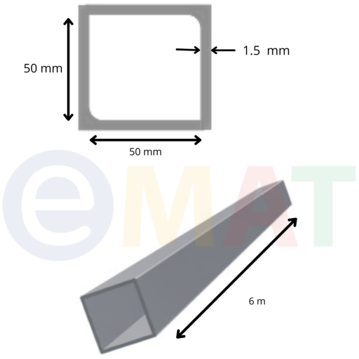 CUADRADO 50X50X1,50 6M