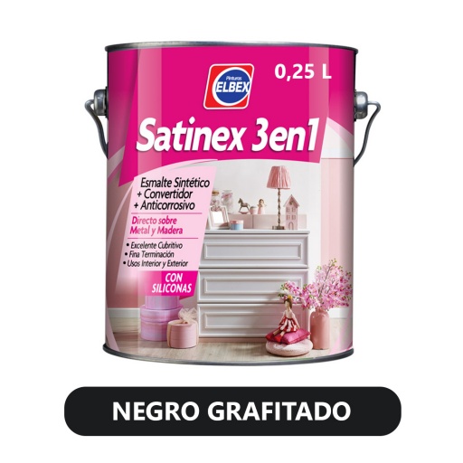 SATINEX 3 EN 1 GRIS GRAFITADO 250ml ELBEX