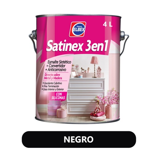 SATINEX 3 EN 1 NEGRO SATINADO 4LT ELBEX