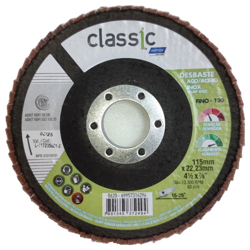 DISCO FLAP 115x22.23mm G120 CLASSIC p/ACERO