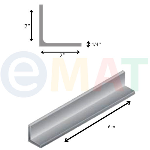 ANGULO 1/4" X 2" 6M