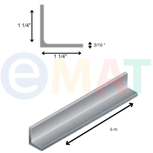 ANGULO 3/16" X 1 1/4" 6M