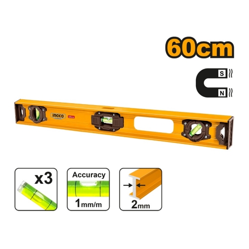 NIVEL BURBUJA 60CM ALUM.IMANTADO INGCO HSL28060