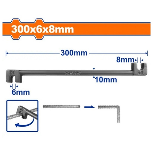 GRINFA BARRA DOBLADORA DE METAL 6X8MM 300MM WADFOW WQDB3330