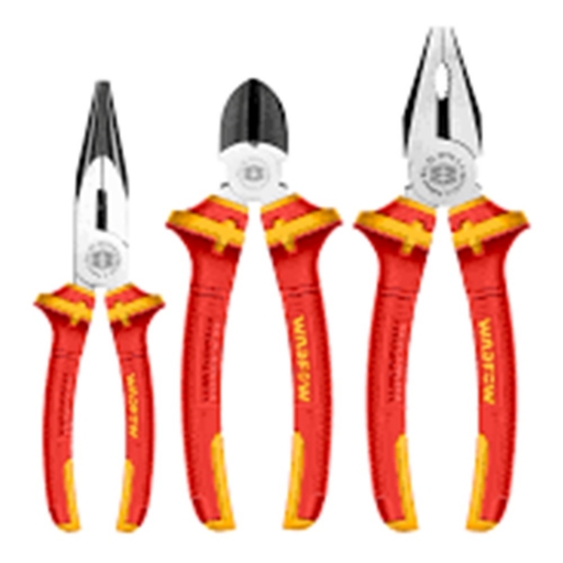 SET X3 ALICATES AISLADOS 1000V UNIVERSAL + CORTE DIAGONAL + PUNTA FINA WADFOW WDM94011