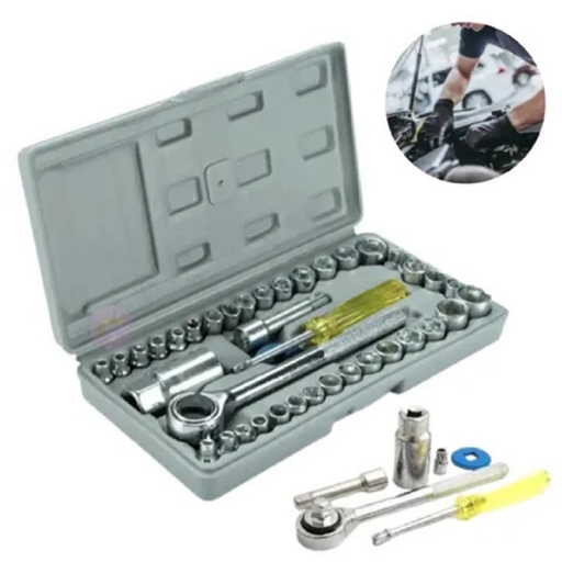 JUEGO DE DADOS 40 PZAS C/VALIJA AIWA 4MM-17MM G-898