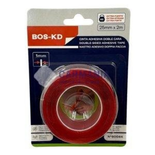 CINTA DOBLE FAZ SILICONA ROJA 25mm x 2mt BOS-KD