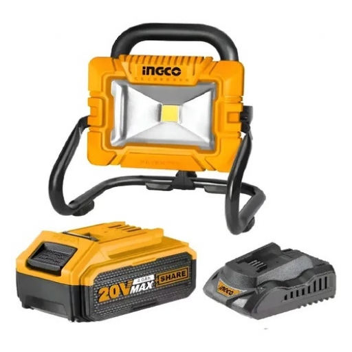 FOCO LED A BATERIA 20V P20S CON BATERIA Y CARGADOR INGCO CWLI20258