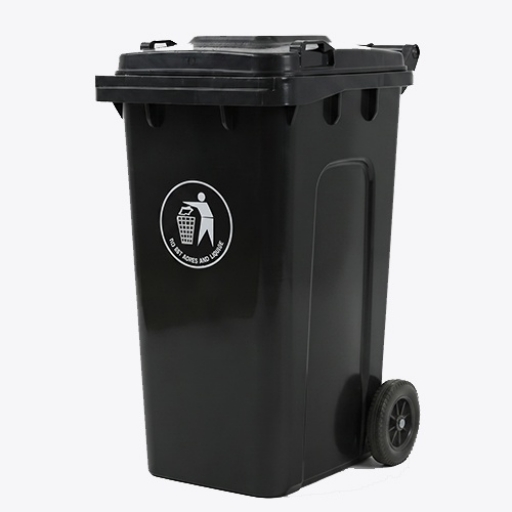 BASURERO CONTENEDOR 120LTS C/RUEDAS TAPA NEGRA G7894
