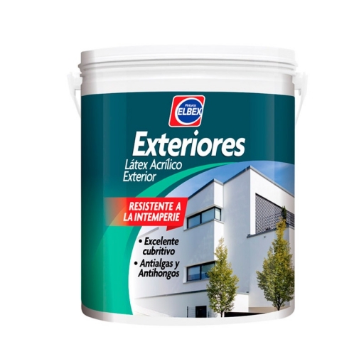 LATEX ACRILICO EXTERIORES BLANCO 1LT ELBEX