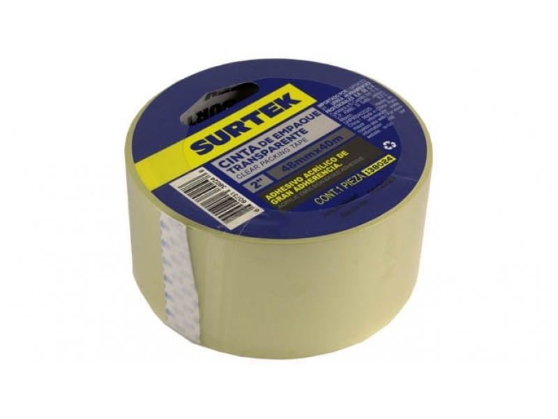 CINTA EMPAQUE TRANSPARENTE 48mm x 40mt SURTEK 138024