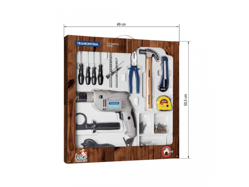 KIT TALADRO 500W TRAMONTINA  + 100 HERRAMIENTAS 43408/435