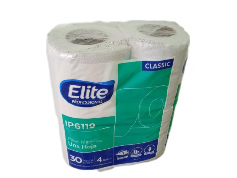 PAPEL HIGIENICO ELITE 30mt PACK 4 ROLLOS