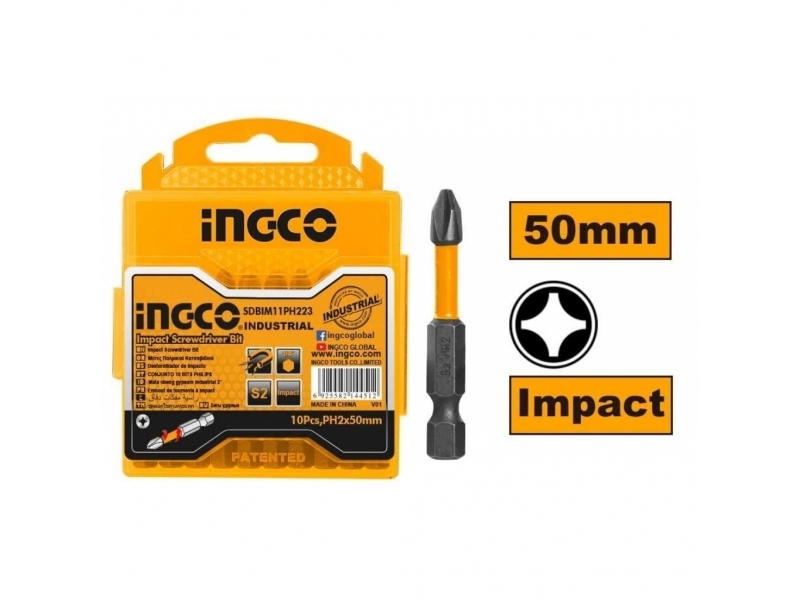 PUNTA IMPACTO PH2 50mm INGCO x unidad SDBIM11PH223