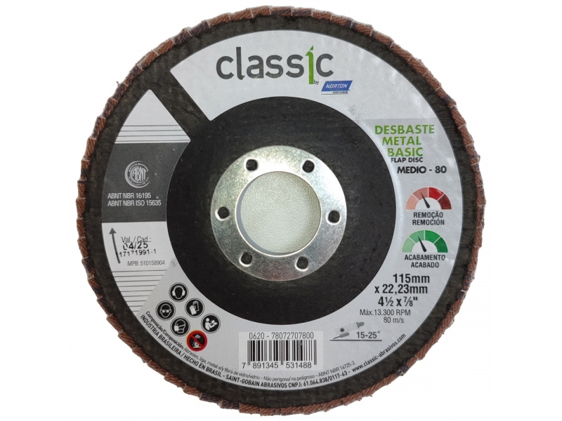 DISCO FLAP 115x22.23mm G80 CLASSIC p/METAL