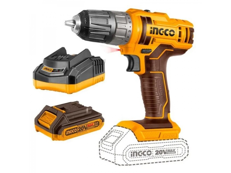 ATORNILLADOR 20V P20S + BATERIA + CARGADOR INGCO CDLI200518