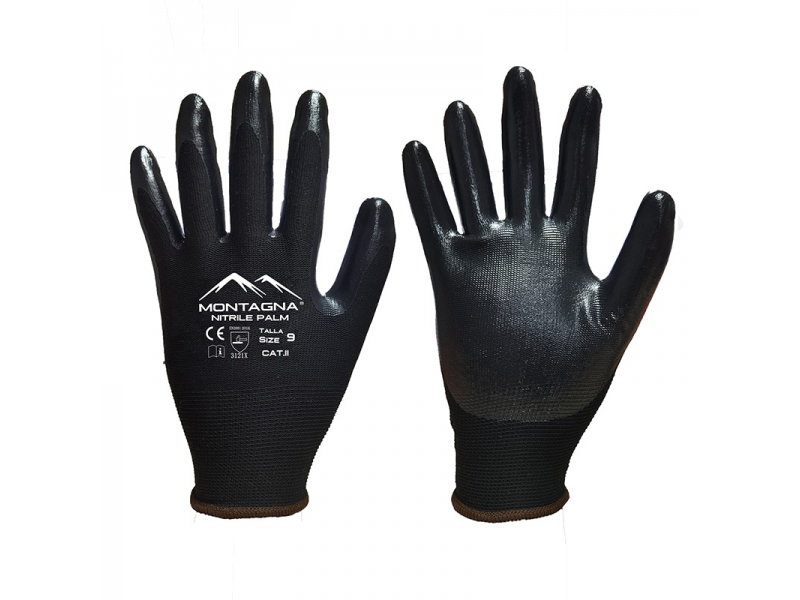 GUANTE MECANICO NEGRO NITRILO T9 MONTAGNA