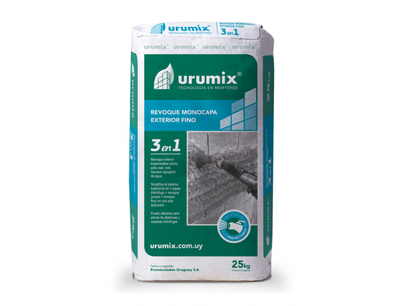 REVOQUE 3 EN 1 URUMIX 25kg PROYECTABLE
