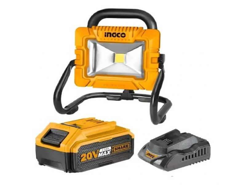 FOCO LED A BATERIA 20V P20S CON BATERIA Y CARGADOR INGCO CWLI20258