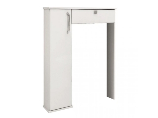 Mueble armario para baño encima de inodoro.  Puerta vertical y 1 estante interior.  MEDIDAS MUEBLE  Ancho: 80 cm / Alto: 110 cm / Prof: 17 cm Ancho interno: 60 cm / Alto interno: 90 cm   MEDIDAS ESPEJO Ancho: 55 cm / Alto: 50 cm 