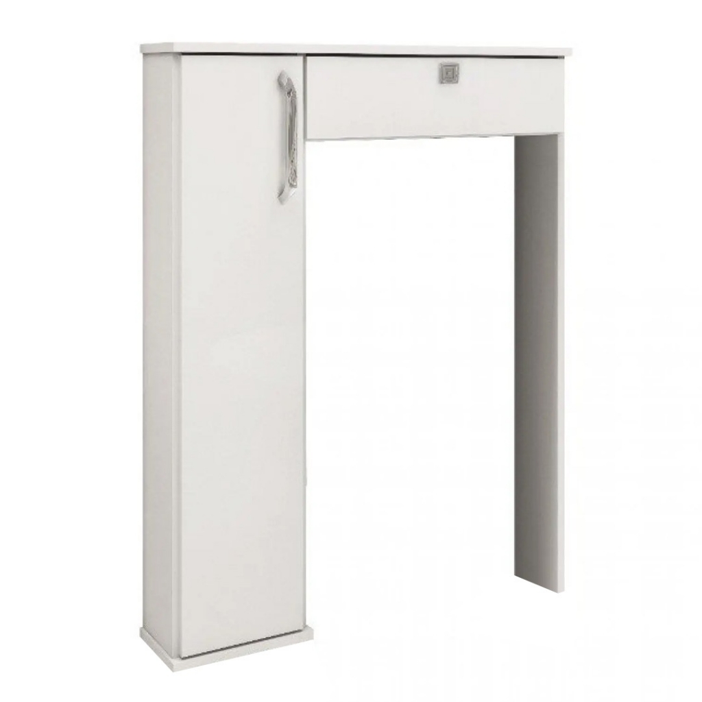 Mueble armario para baño encima de inodoro.  Puerta vertical y 1 estante interior.  MEDIDAS MUEBLE  Ancho: 80 cm / Alto: 110 cm / Prof: 17 cm Ancho interno: 60 cm / Alto interno: 90 cm   MEDIDAS ESPEJO Ancho: 55 cm / Alto: 50 cm 